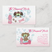 犬によって甘やかされる犬のトリマーの洗浄名刺 名刺 (正面/裏面)