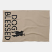 "犬によって賛美される"ピット・ブルの天使の台所タオル キッチンタオル (横)