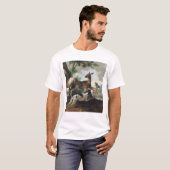 犬によって追跡されるシカ1725年 Tシャツ (正面フル)