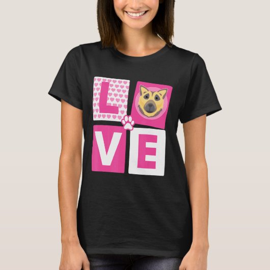 犬にカッコいい対するドイツの羊飼いを愛する Tシャツ (正面)