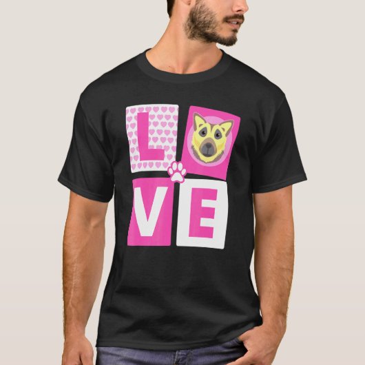 犬にカッコいい対するドイツの羊飼いを愛する Tシャツ (正面)