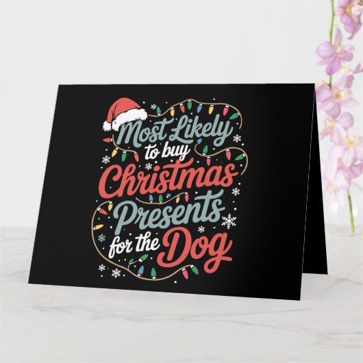 犬にクリスマスプレゼントを買う可能性が最も高い カード (蘭)