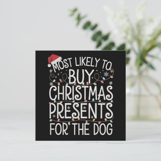 犬にクリスマスプレゼントを買う可能性が最も高い シーズンカード (スタンド正面)