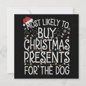 犬にクリスマスプレゼントを買う可能性が最も高い シーズンカード (正面)