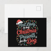 犬にクリスマスプレゼントを買ってあげそうな人 シーズンポストカード (正面/裏面)