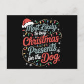 犬にクリスマスプレゼントを買ってあげそうな人 シーズンポストカード (正面)