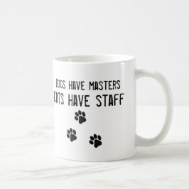犬にマスター猫がスタッフの白のマグがあるのをあります コーヒーマグカップ