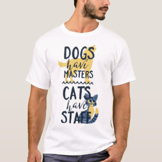 犬にマスター猫がスタッフのTシャツがあるのをあります Tシャツ