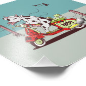 犬に乗った牛 フォトプリント            (角)