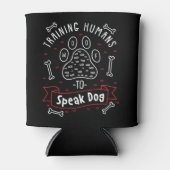 犬に人間を訓練する犬トレーナー話ギフト 缶クーラー (正面)