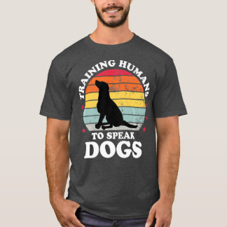 犬に人間を話訓練するギフトおもしろい Tシャツ
