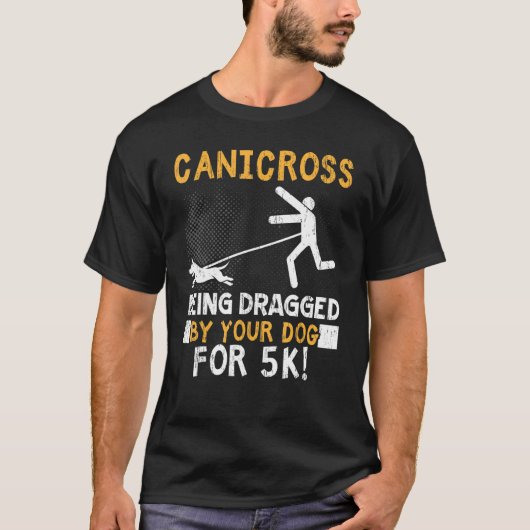 犬に引きずられて5KランニングS Tシャツ (正面)