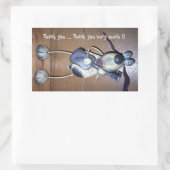 犬に感謝 長方形シール (バッグ)