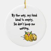 犬に所有者猫がスタッフがあるのをあります セラミックオーナメント (裏面)