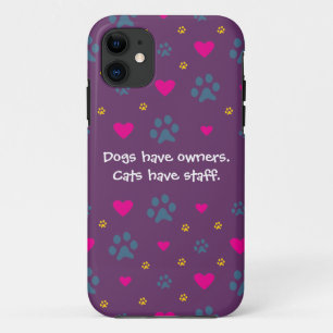 犬に所有者猫がスタッフがあるのをあります iPhone 11 ケース