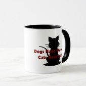 犬に所有者…猫がスタッフがあるのをあります マグカップ (正面右)