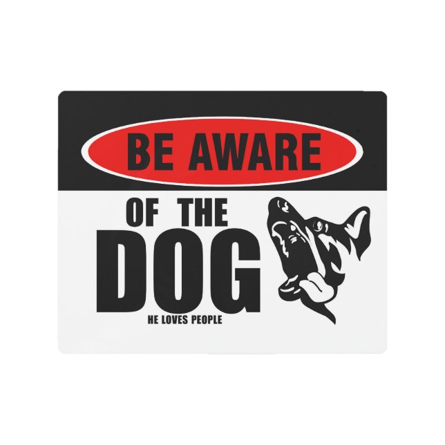 犬に気が付おもしろいく メタルプリント (正面)