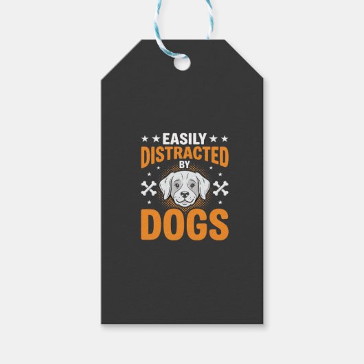 犬に気を取られがち ギフトタグ (正面)