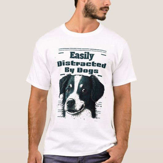 犬に気を取られる Tシャツ (正面)