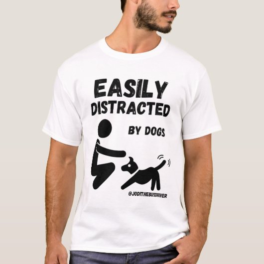 犬に気を取られる Tシャツ (正面)