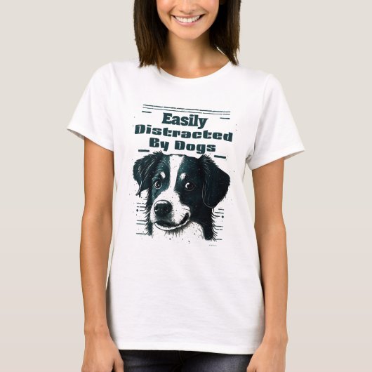 犬に気を取られる Tシャツ (正面)