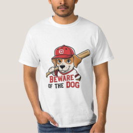犬に注意 – Baseball よくはしゃぐ Dog Design Tシャツ