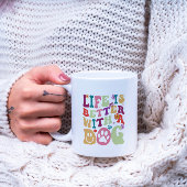 犬に溝のあるタイポグラフィデザインで人生は良い コーヒーマグカップ