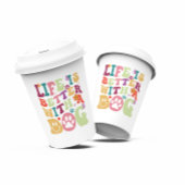 犬に溝のあるタイポグラフィデザインで人生は良い 紙コップ