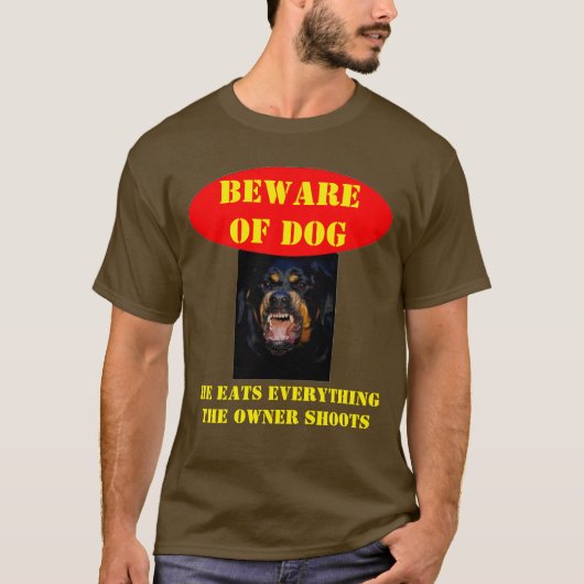 犬に用心する Tシャツ (正面)