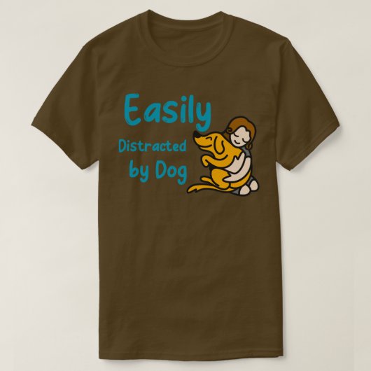 犬に簡単に気を取られる5 Tシャツ (デザイン正面)