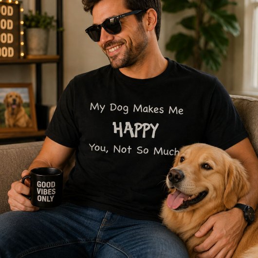 犬のおかげで幸せ Tシャツ