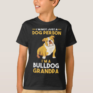 犬のおじいさん英語ブルドッググランパ Tシャツ