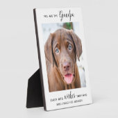 犬のおじいちゃんパーソナライズされたペットの写真 フォトプラーク (側面)