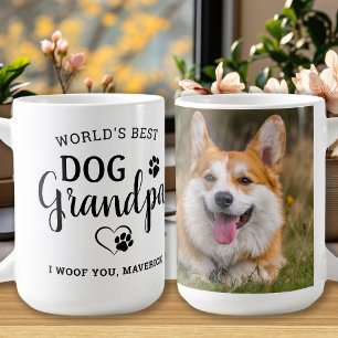 犬のおじいちゃんポープリントペットパーソナライズされたの写真 コーヒーマグカップ