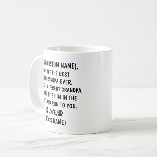 犬のおじいちゃん贈り物おじいちゃん犬犬おじいちゃんマグ  コーヒーマグカップ (正面左)