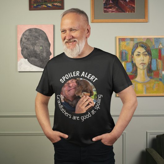 犬のおじいちゃん/祖父の日のカスタム写真 Tシャツ