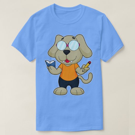 犬のおたくブックグラス Tシャツ (デザイン正面)