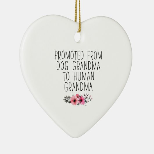 犬のおばあちゃんから人間のおばあちゃんにおもしろい昇進 セラミックオーナメント (右)