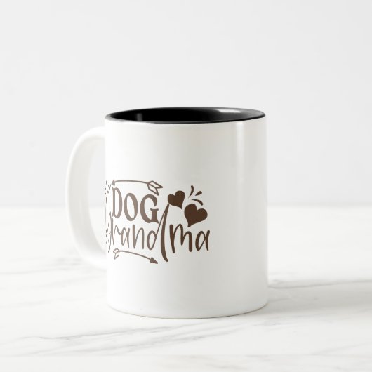 犬のおばあちゃん ツートーンマグカップ (正面左)