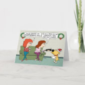 犬のおもしろいクリスマスを飾る可愛いワイン シーズンカード (正面)