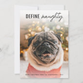 犬のおもしろいペットいけな写真のクリスマスを定義 シーズンカード (正面)