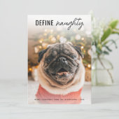 犬のおもしろいペットいけな写真のクリスマスを定義 シーズンカード (スタンド正面)