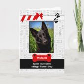 犬のおもしろい父の日から赤ペットの写真 カード (正面)