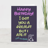 犬のおもしろい誕生日カード、編集可能メッセージ カード (正面)