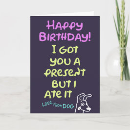 犬のおもしろい誕生日カード、編集可能メッセージ カード