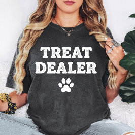 犬のおやつのディーラー 肉球 プリント 面白い ペット好きな人へのギフト Tシャツ