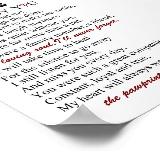 犬のお別れ、永遠に私のハート ポスター (角)