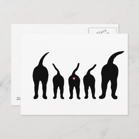 犬のお尻シルエット ポストカード (正面/裏面)