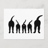 犬のお尻シルエット ポストカード (正面)