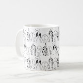 犬のお尻パターン コーヒーマグカップ (正面左)